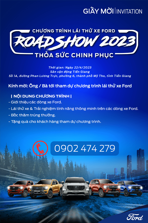 Thu moi lai thu Roadshow Tien Giang min - Chương trình Lái thử & Trải nghiệm xe Ford