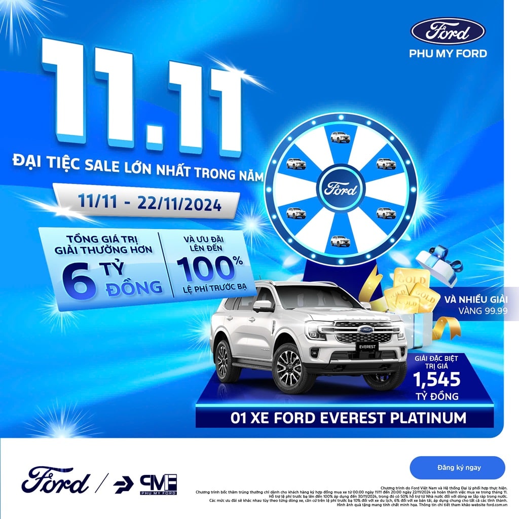 DAI TIEC SALE 11.11 – SAN XE FORD RUOC LOC VANG CUNG PHU MY FORD - Trang Chủ